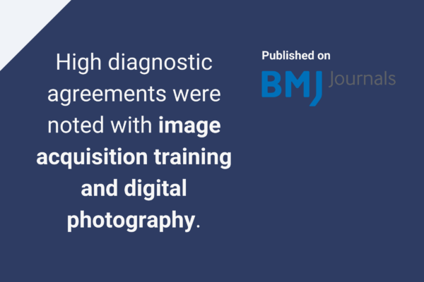 High diagnostic agreements were noted with image acquisition training and digital photography.